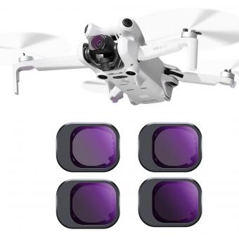 K&F Concept ND filtersæt til DJI Mini 4 Pro 4 Pack (ND8, ND16, ND32 og ND64)