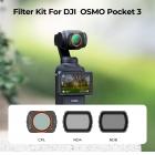 K&F Concept ND- og CPL-Filtre for DJI Osmo Pocket 3, Magnetisk CPL+ND4+ND8 3-Pakningssett 28-Lags Nanobelagt HD Optisk Glass