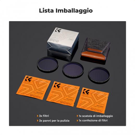 Kit Filtri Stella K&F Concept Nano-K 82mm – 4, 6 E 8 Punti, Vetro Ottico Con Nano Rivestimento
