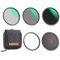 Kit de Filtres Magnétiques CPL + ND8 + ND64 + Bague Base + Bouchon 5 en 1 58mm Installer Rapidement avec 28 Couches de Nano-revêtement - Série Nano-Xcel