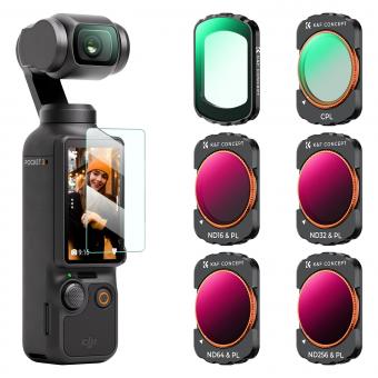Kit de Filtres Magnétiques UV + CPL + ND16/PL + ND32/PL + ND64/PL + ND256/PL (4+5+6+8 stops) pour DJI Osmo Pocket 3, 28 Couches de Nano-revêtemen - Série Nano-Xcel
