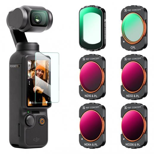 Magnetisk UV + CPL + ND/PL(4+5+6+8 stopp) Filtersett for DJI Osmo Pocket 3, Multi-Coated/HD Optisk Glass/Gimbal kompatibel