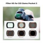 Magnetisk UV + CPL + ND/PL(4+5+6+8 stopp) Filtersett for DJI Osmo Pocket 3, Multi-Coated/HD Optisk Glass/Gimbal kompatibel