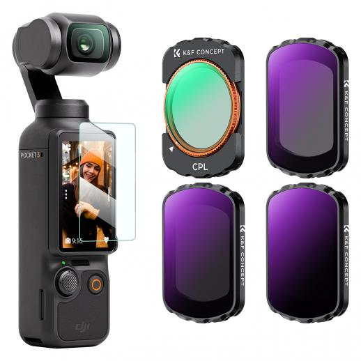 Magnetisk CPL + ND(4+5+6 stopp) Filterset för DJI Osmo Pocket 3, Multi-Coated/HD Optiskt glas/Gimbal kompatibel