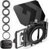 K&F Concept Mini Matte Box Lite, Bandiera Superiore Fibra di Carbonio con 2 Vassoio Filtro 4''x5,65" per DSLR e Fotocamere Mirrorless con Anello Adattatore Circolare 67/72/77/82/95mm