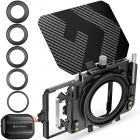 K&F Concept Mini Matte Box Lite, Bandiera Superiore Fibra di Carbonio con 2 Vassoio Filtro 4''x5,65" per DSLR e Fotocamere Mirrorless con Anello Adattatore Circolare 67/72/77/82/95mm