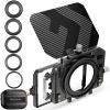K&F Concept Matte Box Kit Nano Xcel Serie voor DSLR en Spiegelloze Camera's met 67mm/72mm/77mm/82mm/95mm Objectieven met Twee Filterelementen