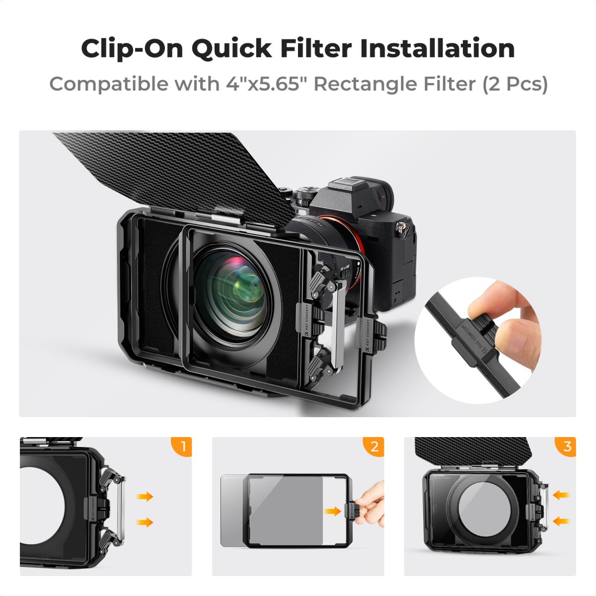 Matt bokssett kompatibel med to 4x5,65" firkantede filtre inkluderer 67/72/77/82/95 mm adapterringer Nano-Xcel-serien