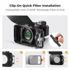 طقم صندوق غير لامع متوافق مع فلترين مربعين مقاس 4 × 5.65 بوصة يتضمن حلقات محول 67/72/77/82/95 مم من سلسلة Nano-Xcel