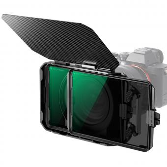 Matte Box Kit mit 4x5,65" ND4+ND32 Rechteckfilter, Quadratischer Graufilter Nano-Xcel Serie für DSLR und spiegellose Kameras, kompatibel mit 67mm/72mm/77mm/82mm/95mm Objektiven