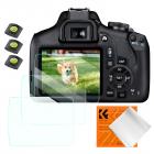 Kameraskærmbeskytter*3 Kompatibel med Canon Rebel T7, T6, T5, 0,3 mm 9H Hårdhed Hærdet glas med Hot Shoe Level*3 + Vacuum Cleaner Coth*1