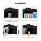 Protetor de tela da câmera * 3 compatível com Fujifilm X-T5, vidro temperado de dureza 9H de 0,3 mm com nível de sapata * 3 + pano de limpeza a vácuo * 1