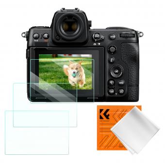 Protecteur d'écran d'appareil photo*3 compatible avec Nikon Z9 Z8, verre trempé de dureté 9H de 0,3 mm avec niveau de griffe porte-accessoires*3 + chiffon d'aspirateur*1