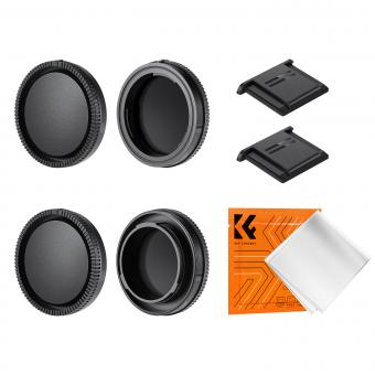 Kit 7 en 1 pour Sony E 2x Bouchons de Boîtier + 2x Bouchons d'Objectif + 2x Bouchons de Griffe Porte-accessoire + 1x Chiffon de Nettoyage