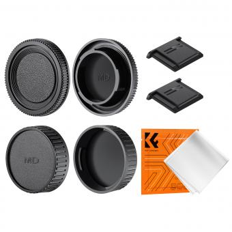 Bouchon de boîtier à monture MD Minolta * 2 + Bouchon arrière d'objectif * 2 + Bouchon de griffe porte-accessoire * 2 + Chiffon de nettoyage * 1 Compatible avec Minolta SR-2, SR-7, SR-T 101, XK, XM, X-1, XE-5, XE, XE-1, XE-7, XD-7, XD-11, XG-M, X-500, X-5