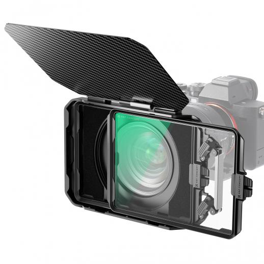 طقم صندوق غير لامع + فلتر ضبابي أسود 1/4 مربع متوافق مع فلترين مربعين مقاس 4 × 5.65 بوصة يتضمن حلقات محول 67/72/77/82/95 مم من سلسلة Nano-Xcel