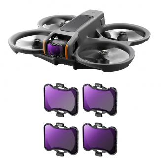 DJI Avata 2 ND-Filtersett (ND8+ND16+ND32+ND64) Nøytral Tetthet Dronefiltre med 28 Flerbelagte DJI Drone ND Filtre 4 stk.