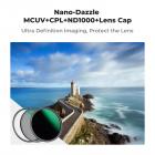 مجموعة فلاتر العدسات ذات الكثافة المحايدة CPL+MCUV+ND1000+Lens Cap مقاس 62 مم مع طلاء من 24 طبقة من سلسلة Nano-Dazzle