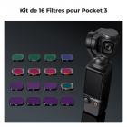 Kit de Filtres pour DJI Osmo Pocket 3 (Black Mist 1/4 + Black Mist 1/8 + UV + CPL + Natural Night + ND64&PL + ND32&PL + ND16&PL + ND8&PL + ND8 + ND16 + ND32 + ND64 + ND128 + ND256 + ND1000)