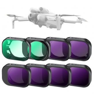K&F Concept UV CPL ND Filter Satz Kompatibel mit DJI Mini 4 Pro, 8 Stück UV CPL ND8 ND16 ND32 ND64 ND128 ND256 Polarizer Neutral Density Drohnen Objektiv Filter, Mehrschichtige HD Optisches Glas/Gimbal Sicher