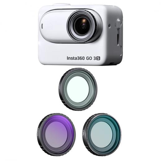 Filtro per Insta360 GO3S, Filtro UV, Filtro CPL Polarizzatore, Filtro ND4 Compatibile con Insta360 GO3S con 28 Strati Nano-Rivestimento,Un Panni di Pulizia