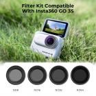 Filtros per Insta360 GO3S, Kit di ND Filtro ND8, ND16, ND32, ND64 Compatibile con Insta360 GO3S con 28 Strati Nano-Rivestimento,Un Panni di Pulizia