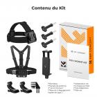 Ensemble de sangle de tête et de support de poitrine K&F Concept pour caméras d'action GoPro Hero 13 12 11 10 9 8 7 6 5 4 Session DJI Osmo, kit d'accessoires de caméra d'action réglable à dégagement rapide