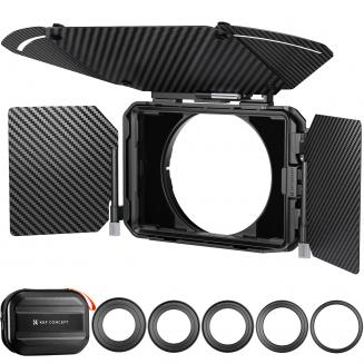 Matte Box Kit med 2 objektivrammer og 67/72/77/82/95 mm adapter, velegnet til 4x5,65" firkantede filtre