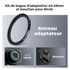 Bague d'adaptation de filtre d'objectif Ricoh 42-49 mm, avec cache d'objectif Kf 49 mm * 1, convient pour le modèle Ricoh Gr, série Nano-X