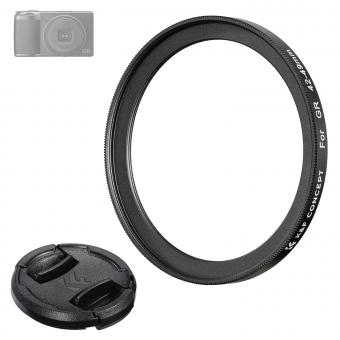 42-49mm Anillo Adaptador de Filtro Compatible con Ricoh GR IIIx HDF GR IIIx GR III GR II Cámara Digital, Filtro Anillo con Tapa de Filtro Compatible con Filtro de 49mm