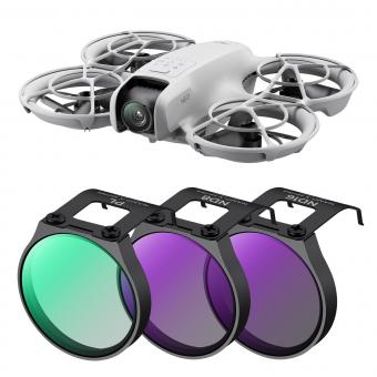 Kit 3 Filtros CPL + ND K&F Concept para DJI NEO (CPL + ND8 + ND16) - Ultraligero