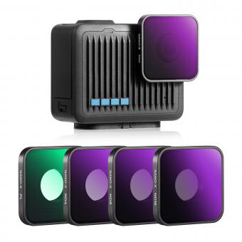 Kit de Filtres CPL+ND4+ND8+ND16 Filtre Polarisant Circulaire Filtre ND pour Caméra d'Action Gopro Hero 4K avec 28 Couches de Nano-revêtement