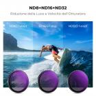 K&F Concept 4 Pezzi Set di Filtri (CPL ND8 ND16 ND32) per DJI OSMO Action 5 Pro/Action 4/3, Filtro Polarizzatore Circolare + Densità Neutra con 28 Strati di Nano Rivestimento, Accessori