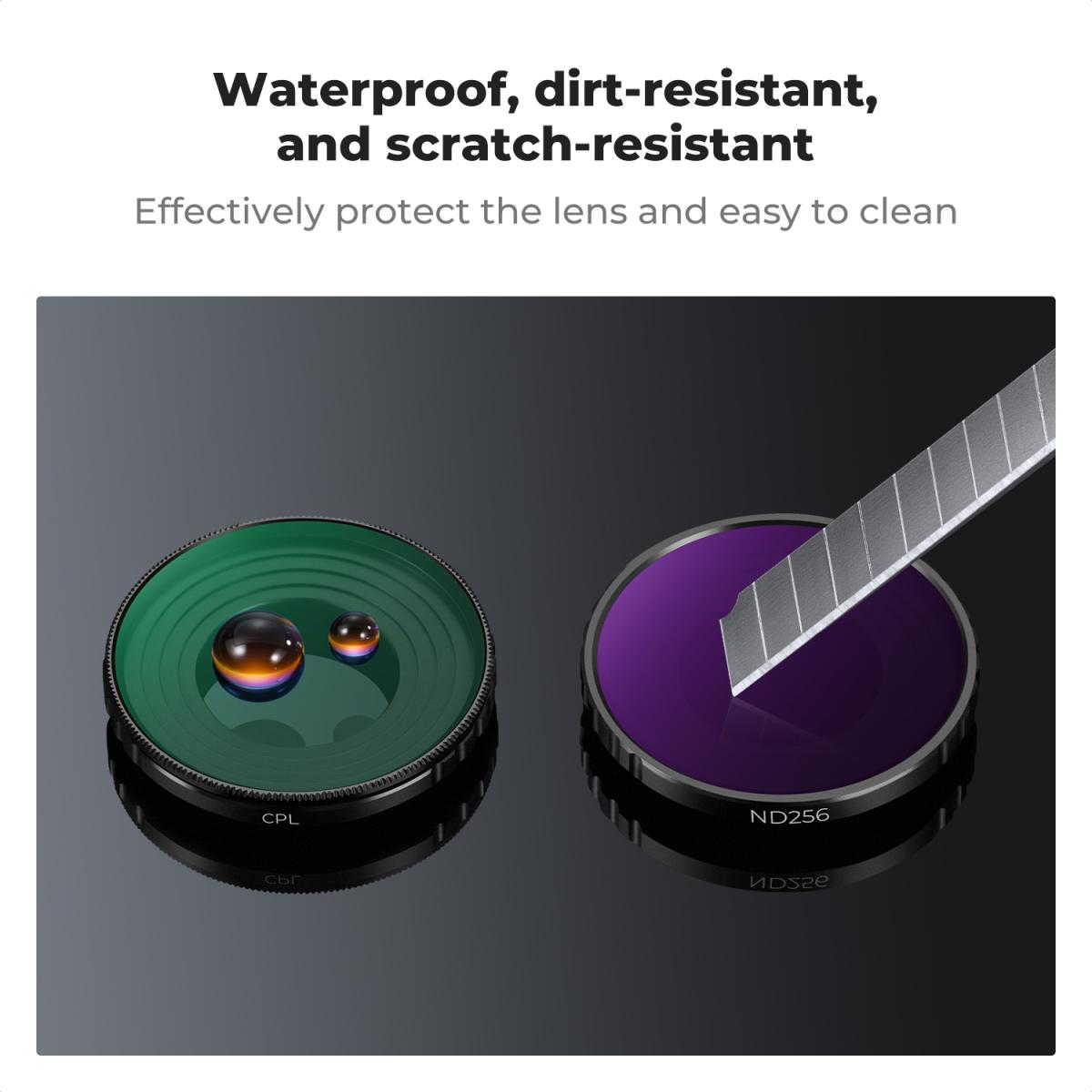 Action Camera Filter Set CPL+ND8+ND16+ND32+ND64+ND256, Circulair Polarisatiefilter Neutral Density met 28-laags Coating Compatibel met DJI Osmo Action 4, Osmo Action 5 Pro