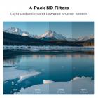 ND-suodinsetti DJI Air 3S:lle, ND8 + ND16 + ND32 + ND64 neutraalitiheyksiset valonvaimennussuodattimet, HD-optinen lasi / monipinnoitetut drone-lisävarusteet