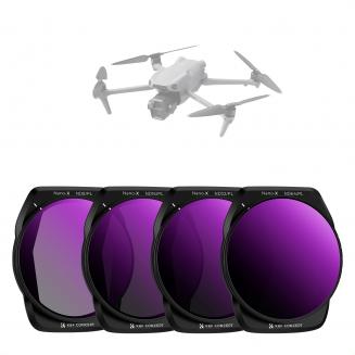 ND/PL filtersæt til DJI Air 3S, 4Pack ND8/PL + ND16/PL + ND32/PL + ND64/PL Neutral Density Polarisator Multifunktionsfiltre Dronetilbehør, HD Optisk glas/Multicoated/Gimbal Safe