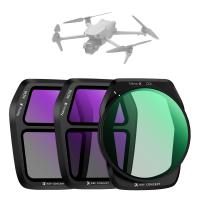 K&F Concept 3Pack ND PL filtersæt til DJI Air 3S, CPL + ND8 + ND16 Neutral Density Polarisator Multifunktionsfiltre Dronelinsetilbehør, HD Optisk glas/Multi-coated/Gimbal Safe