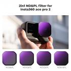 K&F Concept 4 Pezzi 2 in 1 Kit di Filtri per Insta360 Ace Pro 2, Densità Neutra/Polarizzatore, Filtro ND8/PL ND16/PL ND32/PL ND64/PL con 28 Strati di Nano Rivestimento, Fotocamera di Azione Accessori