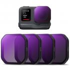 K&F Concept 4 Pezzi Kit di Filtri per Insta360 Ace Pro 2, Filtro Densità Neutra ND8 ND16 ND32 ND64 con 28 Strati di Nano Rivestimento, Fotocamera di Azione Accessori