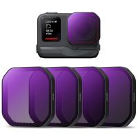 K&F Concept 4 Pezzi Kit di Filtri per Insta360 Ace Pro 2, Filtro Densità Neutra ND8 ND16 ND32 ND64 con 28 Strati di Nano Rivestimento, Fotocamera di Azione Accessori