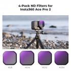 K&F Concept 4 Pezzi Kit di Filtri per Insta360 Ace Pro 2, Filtro Densità Neutra ND8 ND16 ND32 ND64 con 28 Strati di Nano Rivestimento, Fotocamera di Azione Accessori