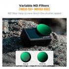 Variable ND2-32 & ND32-512 Filterkit voor DJI Osmo Action 5 Pro/4/3 – Snelle Klikinstallatie, Origineel Filter Niet Verwijderen Nodig