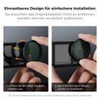 K&F Concept Push in Fit Black Promist 1/4 & ND & PL Filter Set Kompatibel mit DJI Osmo Action 5 Pro, 3 Pack Polfilter, Black-Mist 1/4, ND2-32 Filter Set für Osmo Action 4/3