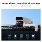 ND/PL-filterset kompatibelt med DJI Flip, 4-pack ND8/PL ND16/PL ND32/PL ND64/PL Neutral densitet polariserande dronekameraobjektivfiltersats, HD-optiskt glas flerbelagda drönartillbehör