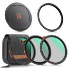 72mm Kit 4 Filtros Magnéticos K&F Concept Nano-X (CPL + ND2-32 + Black Mist 1/4) - Intercambio Rápido y Nano-Recubrimiento 28 Capas