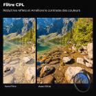 Kit de filtres d'objectif 62 mm MCUV+CPL+ND2-400 (1-9 diaphragmes) - Verre optique 18 couches avec étui et chiffon de nettoyage - Série Nano-Klear