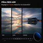 Kit de filtres d'objectif 62 mm MCUV+CPL+ND2-400 (1-9 diaphragmes) - Verre optique 18 couches avec étui et chiffon de nettoyage - Série Nano-Klear
