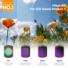 K&F CONCEPT K-Series CPL ND Filter Kit Kompatibel med DJI OSMO Pocket 4/3 Creator Combo Tilbehør, CPL ND16 ND64 ND256 Magnetisk Actionkamera Neutral Density Polariserende Filtre HD Optisk Glas