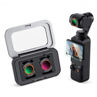 K&F CONCEPT Variabelt ND2-ND32 & ND32-ND512 Filtersæt Kompatibelt med DJI Osmo Pocket 3 Creator Combo Tilbehør, Limited Stops Neutral Density Magnetic Attachment Filtre, Actionkamera Tilbehør