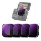 Zestaw filtrów ND/PL z gwintem K&F Concept Upgrade, kompatybilny z kamerą Insta360 Ace Pro 2, ND8/PL+ND16/PL+ND32/PL+ND64/PL, akcesoria do kamer sportowych z polaryzacją neutralną, szkło optyczne HD z wielowarstwową powłoką